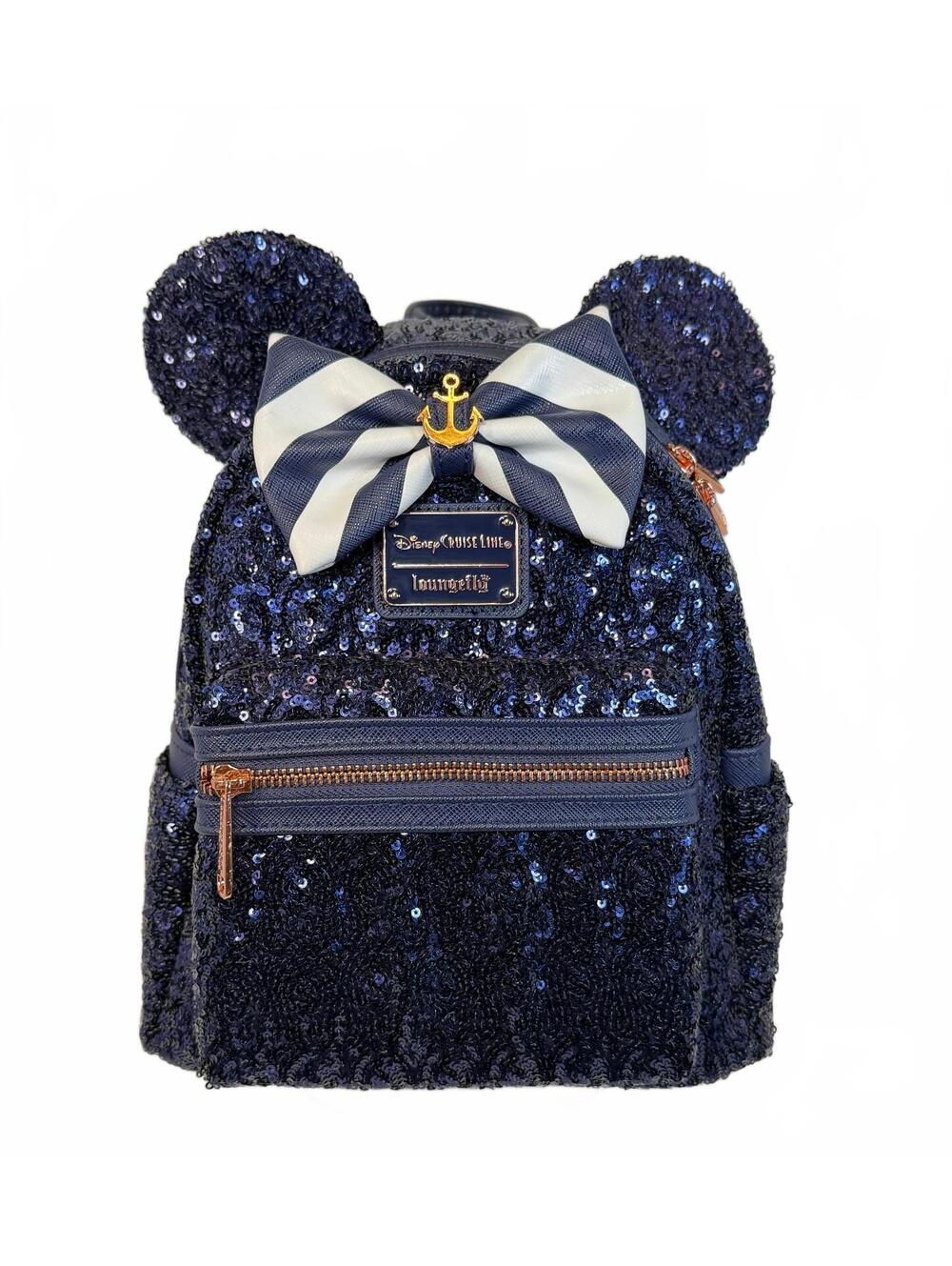Disney Cruise Line x Loungefly | Navy Blue Sequin Minnie Mini Backpack